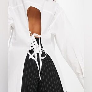 Monki Backless White Button Down